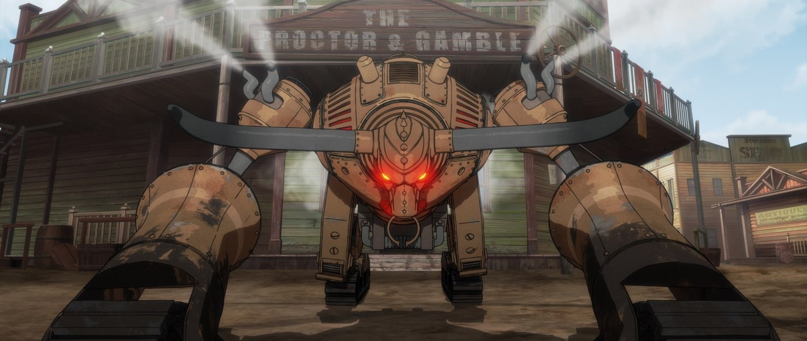 Bass X Machina Netflix teaser press karesinden steampunk Vahşi Batı aksiyon görünümü