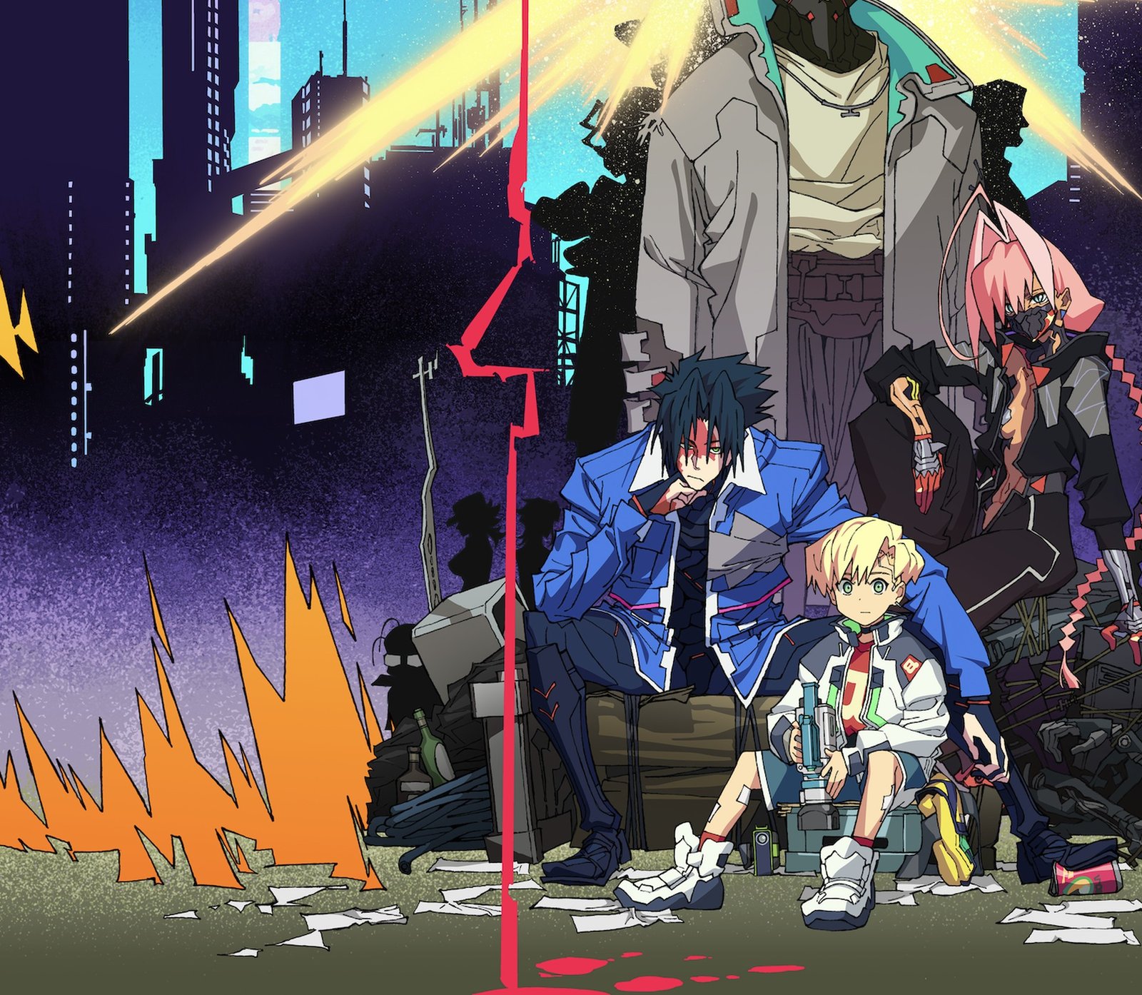 Cyberpunk: Edgerunners 2 resmi afişinden yeni Night City ekibinin yakın plan karakter kompozisyonu