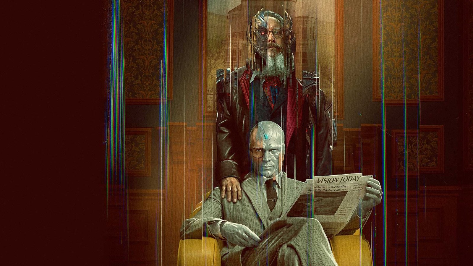 VisionQuest 14 Ekim’de Disney+’ta: Paul Bettany Vision olarak geri dönüyor 2026 – 13 VisionQuest resmi afişinden Paul Bettany’nin Vision karakteri ve glitch efektli tanıtım karesi