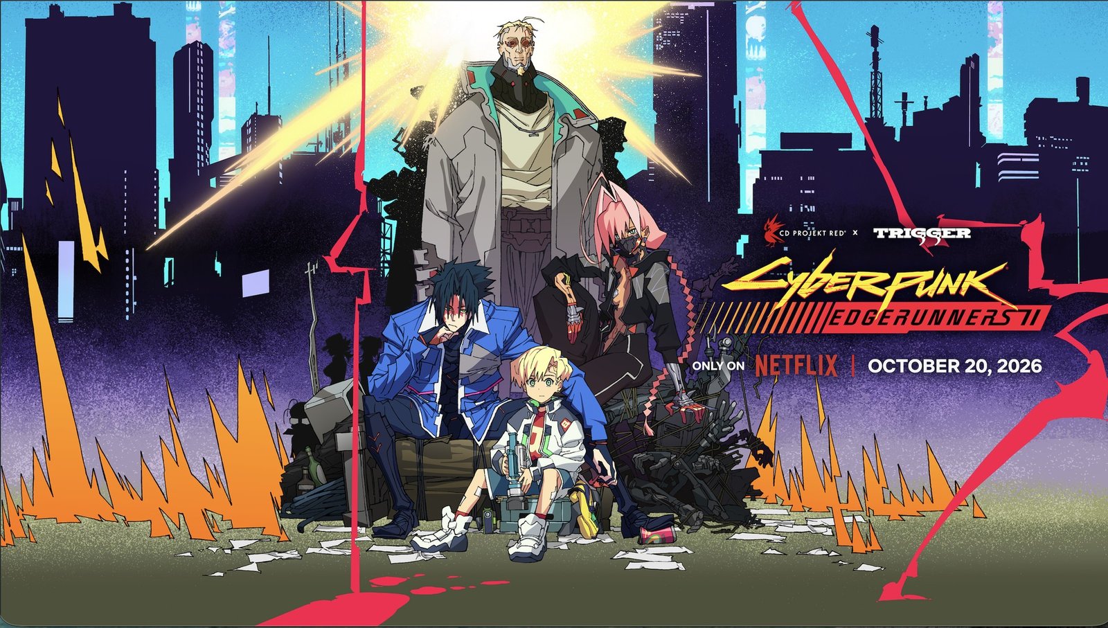 Cyberpunk: Edgerunners 2 resmi afişi CD PROJEKT RED ve Studio TRIGGER yeni ekip karakterleri