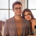 Amor da Minha Vida Disney+ resmi karesinden birbirine sarılan gözlüklü bir adam ile esmer bir kadın