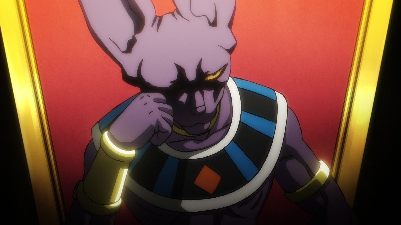 Dragon Ball Super Beerus ilk bölüm resmi karesinden uykusundan uyanan Yıkım Tanrısı Beerus