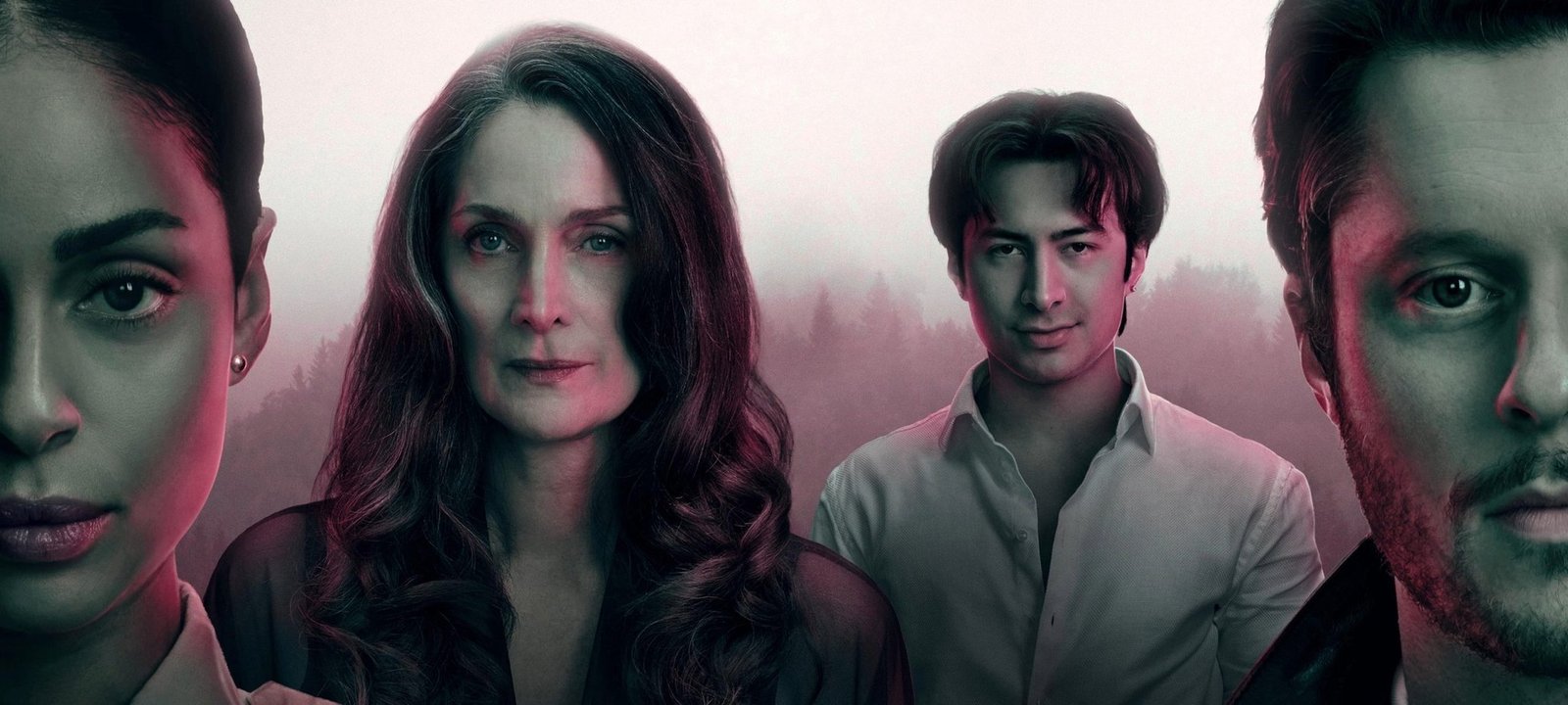 Yaga AMC Plus resmi tanıtım afişi Carrie-Anne Moss Noah Reid ve kadro